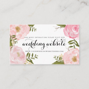 Moderne Roze Bloemen Bruiloftswebsite Kaart