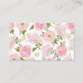 Moderne Roze Bloemen Bruiloftswebsite Kaart (Achterkant)