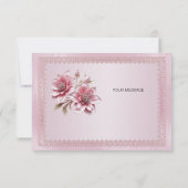 Moderne roze bloemen dank je wel kaart (Achterkant)