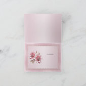Moderne roze bloemen dank je wel kaart (Binnen)