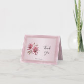 Moderne roze bloemen dank je wel kaart (Voorkant)