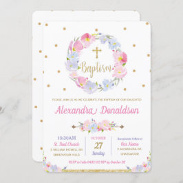 Moderne Roze Bloemen Doop Doop Doop Kaart