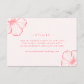 Moderne Roze Bloemen Elegante Huwelijk Informatiekaartje (Voorkant)