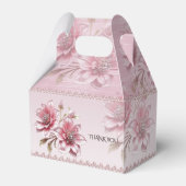 Moderne Roze Bloemen Favoriete Doos Bedankdoosjes (Achterkant)