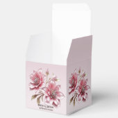 Moderne roze bloemen favorietendoos bedankdoosjes (Geopend)