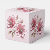Moderne roze bloemen favorietendoos bedankdoosjes (Achterkant)