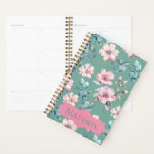 Moderne Roze Bloemen Greenery Planner (Display)