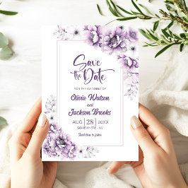 Moderne Roze Bloemen Huwelijk Save the Date Kaart