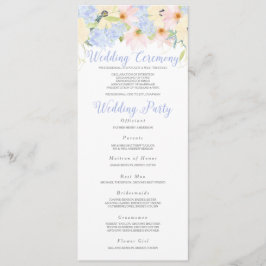 Moderne  Roze Bloemen Huwelijksprogramma Kaart