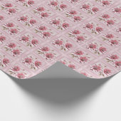 Moderne Roze Bloemen Inpakpapier (Hoek)