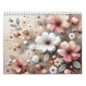 Moderne roze bloemen kalender (Hoes)