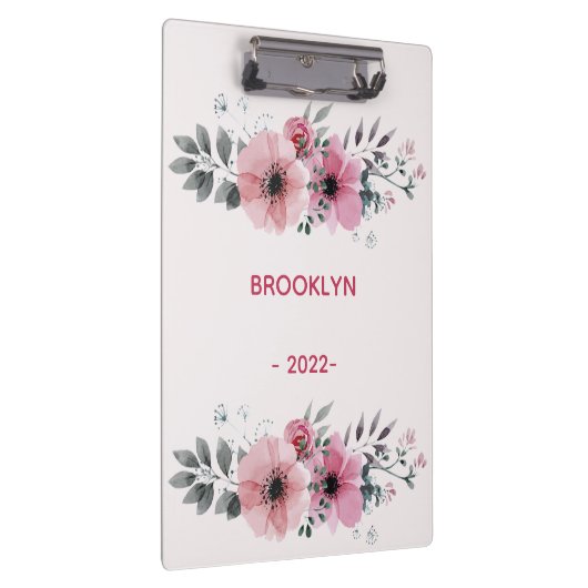 Moderne roze bloemen klembord (Rechts)