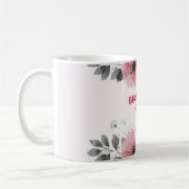 Moderne roze bloemen koffiemok (Links)