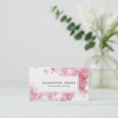 Moderne Roze Bloemen Landschapskunstenaar Visitekaartje (Staand voorkant)
