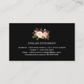 Moderne Roze Bloemen Letter EyeLash Extensions Visitekaartje (Achterkant)
