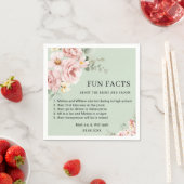 Moderne Roze Bloemen Leuke Feiten Trouwen Servet (Insitu)