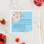 Moderne Roze Bloemen Leuke Feiten Trouwen Servet (Insitu)