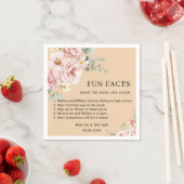 Moderne Roze Bloemen Leuke Feiten Trouwen Servet (Insitu)