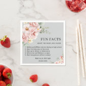 Moderne Roze Bloemen Leuke Feiten Trouwen Servet (Insitu)