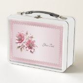 Moderne Roze Bloemen Lunchbox (Voorkant)