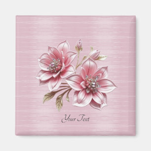 Moderne Roze Bloemen Magneet