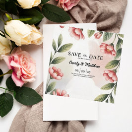Moderne Roze Bloemen Ontwerper Bewaar De Datum Save The Date
