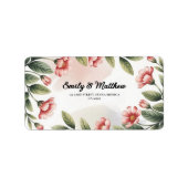 Moderne Roze Bloemen Ontwerper Retouradres Labels (Voorkant)