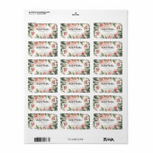 Moderne Roze Bloemen Ontwerper Retouradres Labels (Full Sheet)