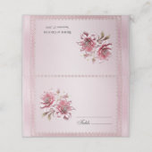 Moderne Roze Bloemen Place Card Plaatskaartje (Buitenkant ongevouwen)