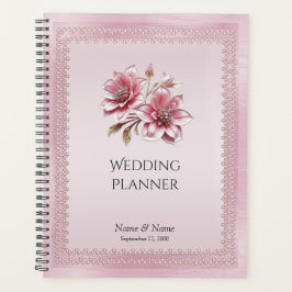 Moderne Roze Bloemen Planner