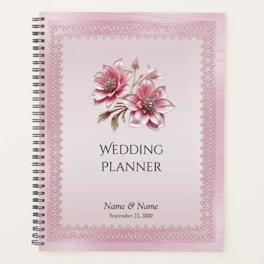 Moderne Roze Bloemen Planner (Voorkant)