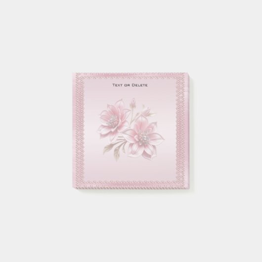 Moderne Roze Bloemen Post-it-briefjes Post-it® Notes (Voorkant)