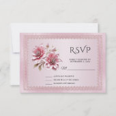 Moderne Roze Bloemen RSVP Kaart (Voorkant)
