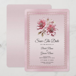 Moderne Roze Bloemen Save The Date