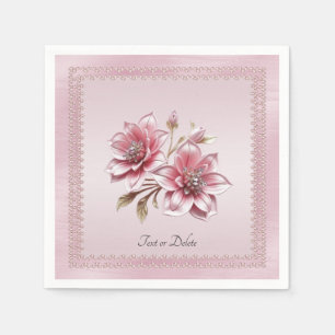 Moderne roze bloemen servetten