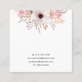 Moderne Roze Bloemen Sieraden Oorbel Display Vierkante Visitekaartje (Achterkant)