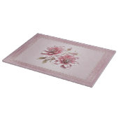 Moderne Roze Bloemen Snijplank (Hoek)