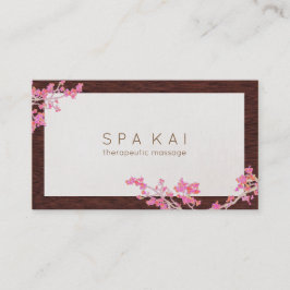 Moderne Roze Bloemen Spa Massage Therapist Visitekaartje