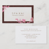 Moderne Roze Bloemen Spa Massage Therapist Visitekaartje (Voorkant / Achterkant)