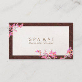 Moderne Roze Bloemen Spa Massage Therapist Visitekaartje