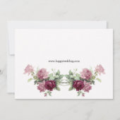 Moderne roze bloemen sparen de Kaart van de Uitnod (Achterkant)