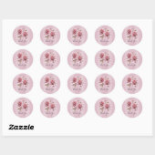 Moderne Roze Bloemen Sticker (Vel)