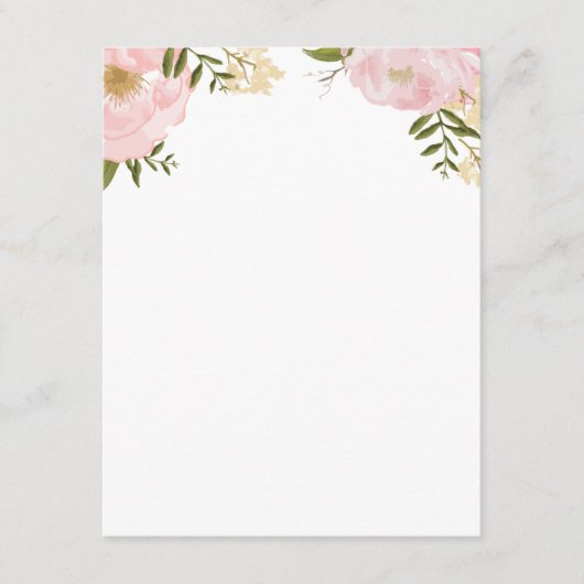 Moderne  Roze Bloemen Trouwinformatie Informatiekaartje (Voorkant)