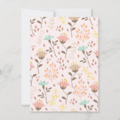 Moderne Roze Bloemen Verjaardag Uitnodiging (Achterkant)