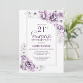 Moderne Roze Bloemen Verrassing 21ste Verjaardagsf Kaart (Staand voorkant)