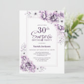 Moderne Roze Bloemen Verrassing 30ste Verjaardagsf Kaart (Staand voorkant)