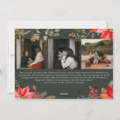 Moderne Roze Bloemen Vier Foto Happy Holiday Kaart (Achterkant)