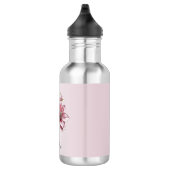 Moderne Roze Bloemen Waterfles (Rechts)