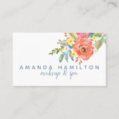 Moderne roze bloemen Waterverf Benoeming Afsprakenkaartje (Voorkant)