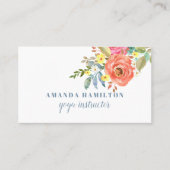 Moderne roze bloemen Waterverf Visitekaartje (Voorkant)